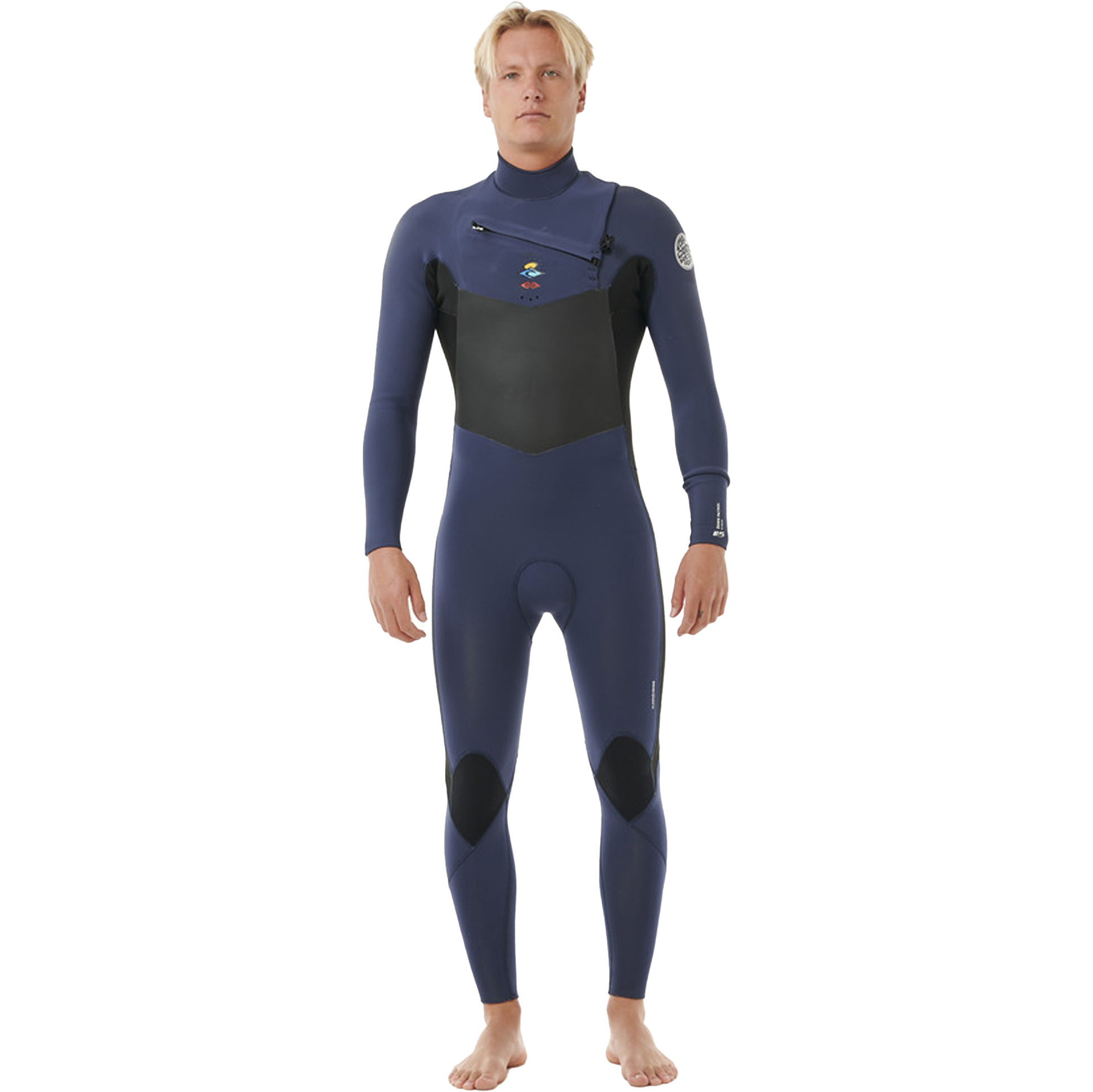 2025 Rip Curl Mens Dawn Patrol 4/3mm Chest Zip Wetsuit 157MFS - Navy